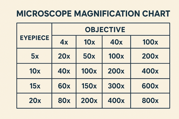Microscope Magnification Chart