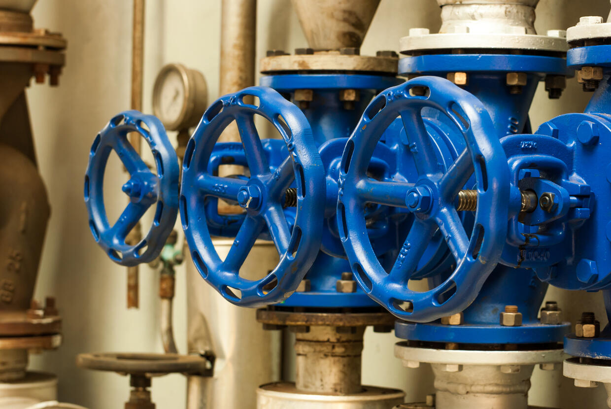 Close up of pressure pipes